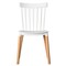 Fabulaxe Modern Plastic Dining Chair Windsor Design with Beech Wood Legs, White QI004223.WT - alternate 4